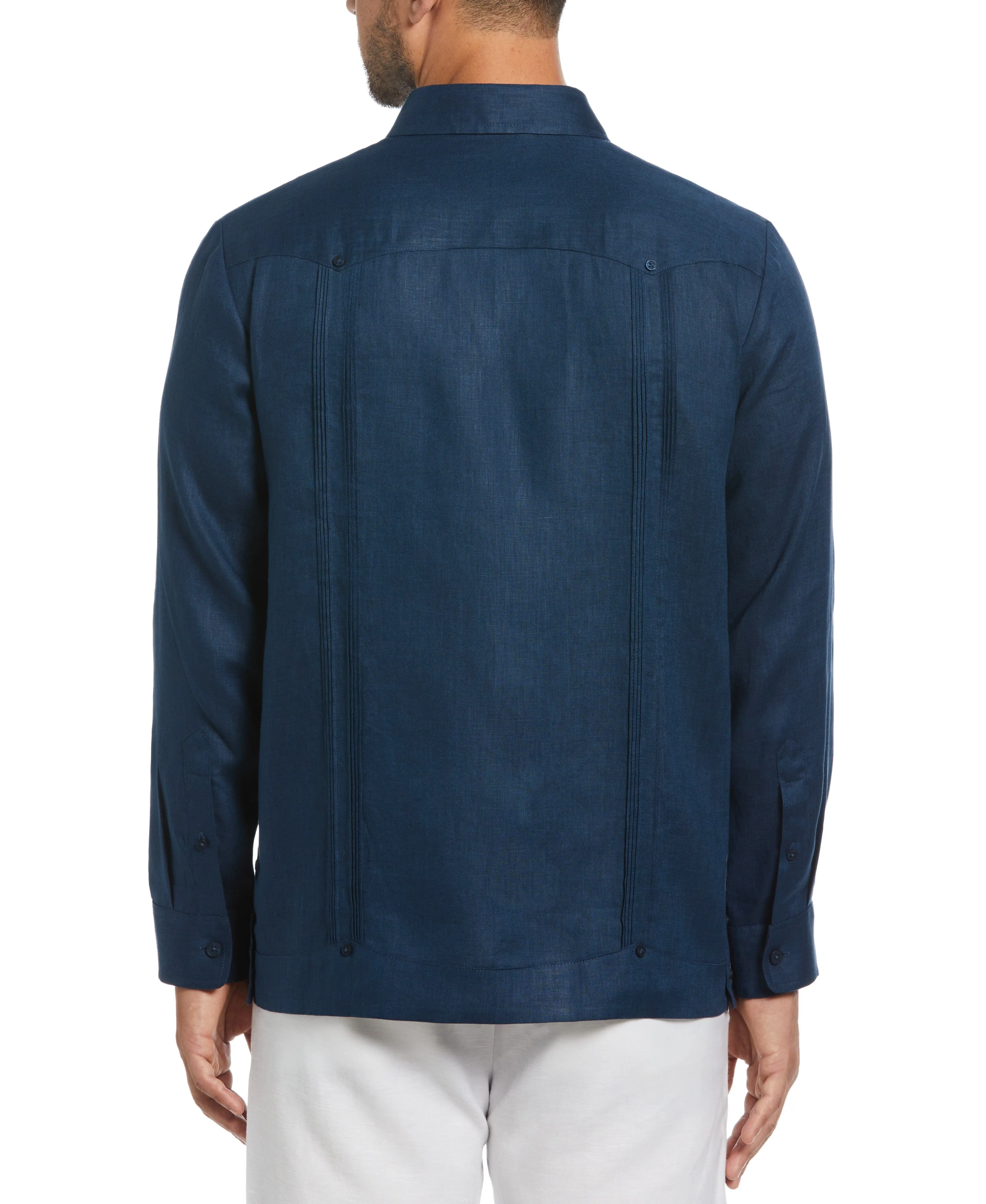 100% Linen Classic Guayabera Shirt - Long Sleeve