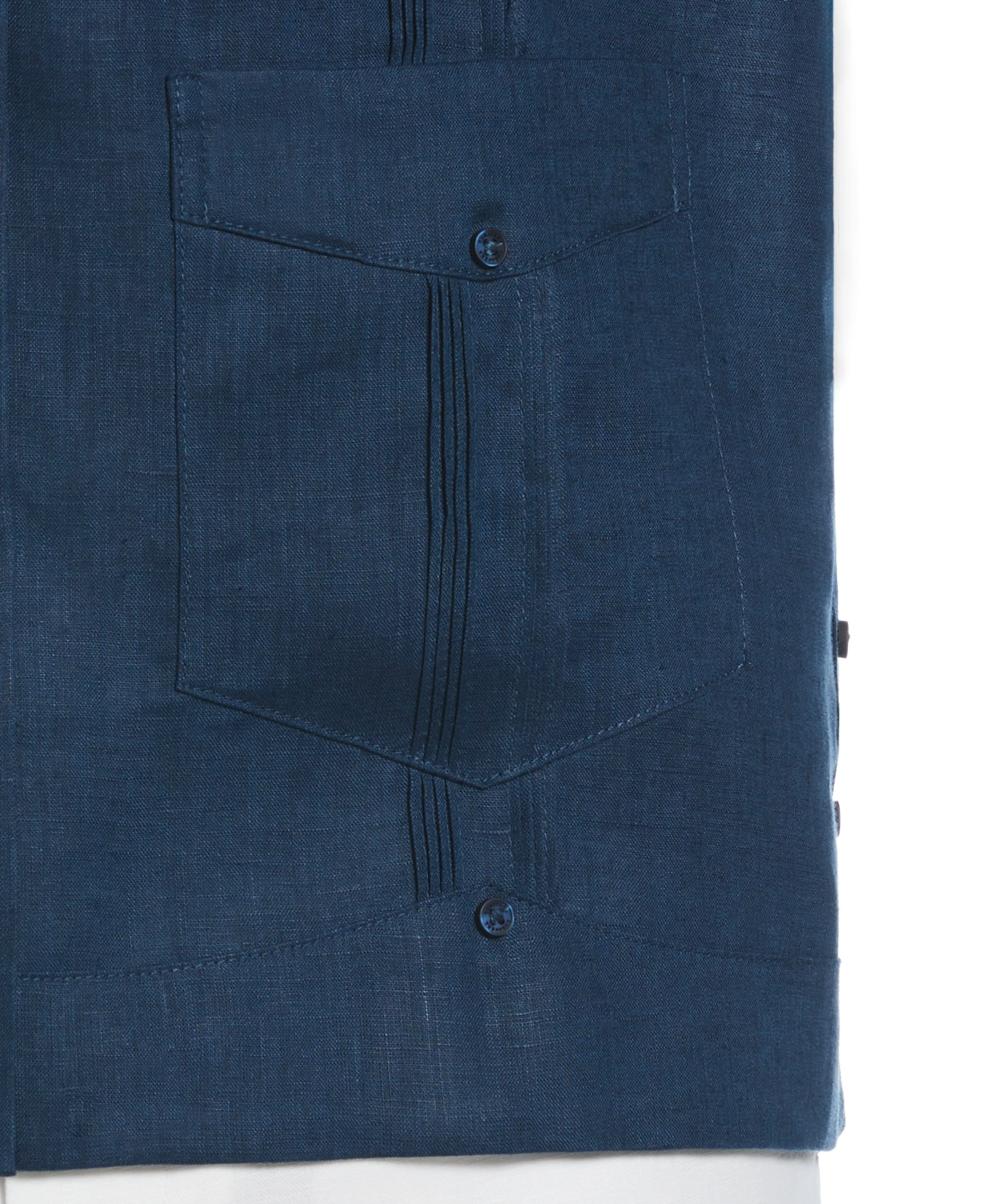100% Linen Classic Guayabera Shirt - Long Sleeve