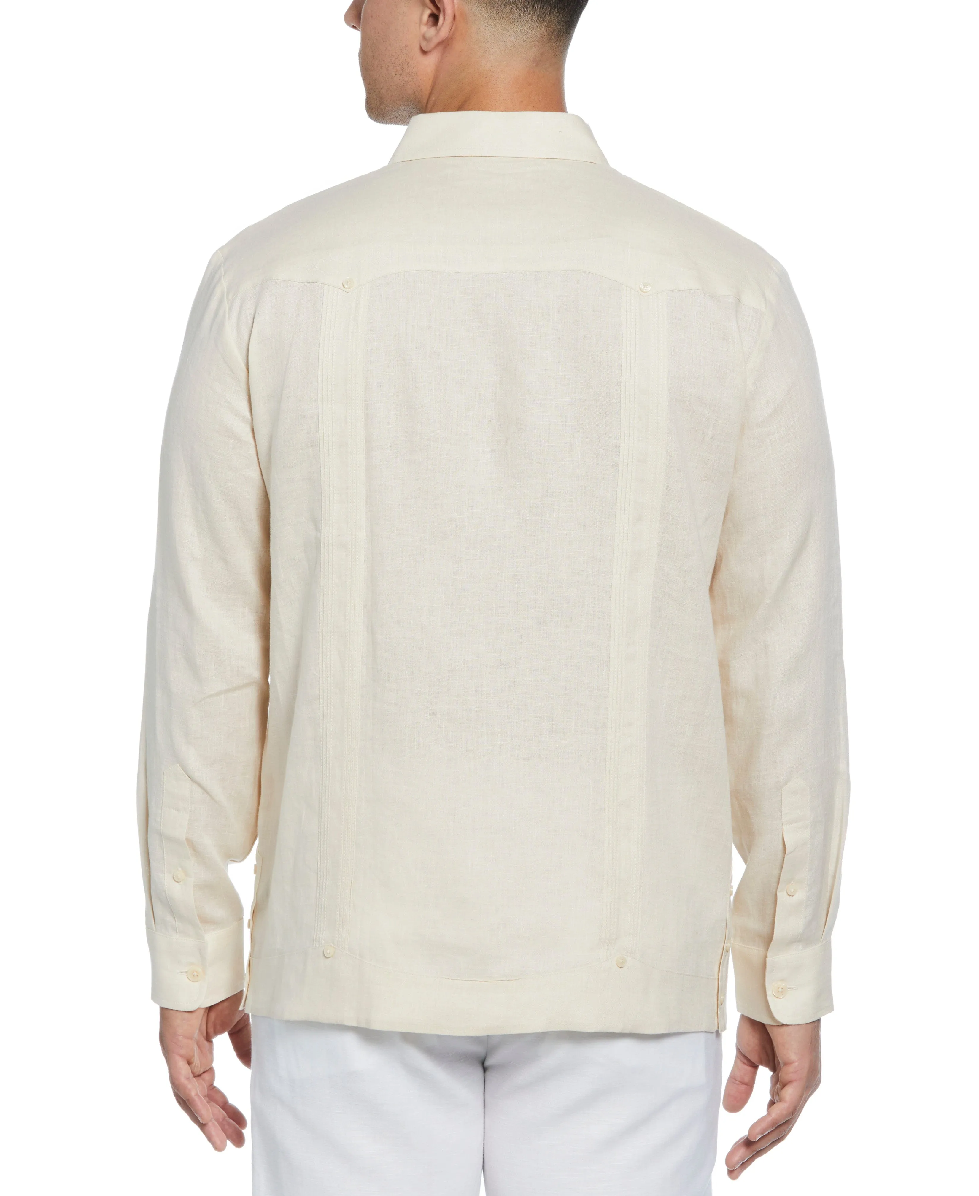 100% Linen Classic Guayabera Shirt - Long Sleeve