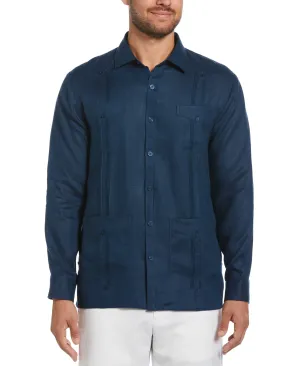 100% Linen Classic Guayabera Shirt - Long Sleeve