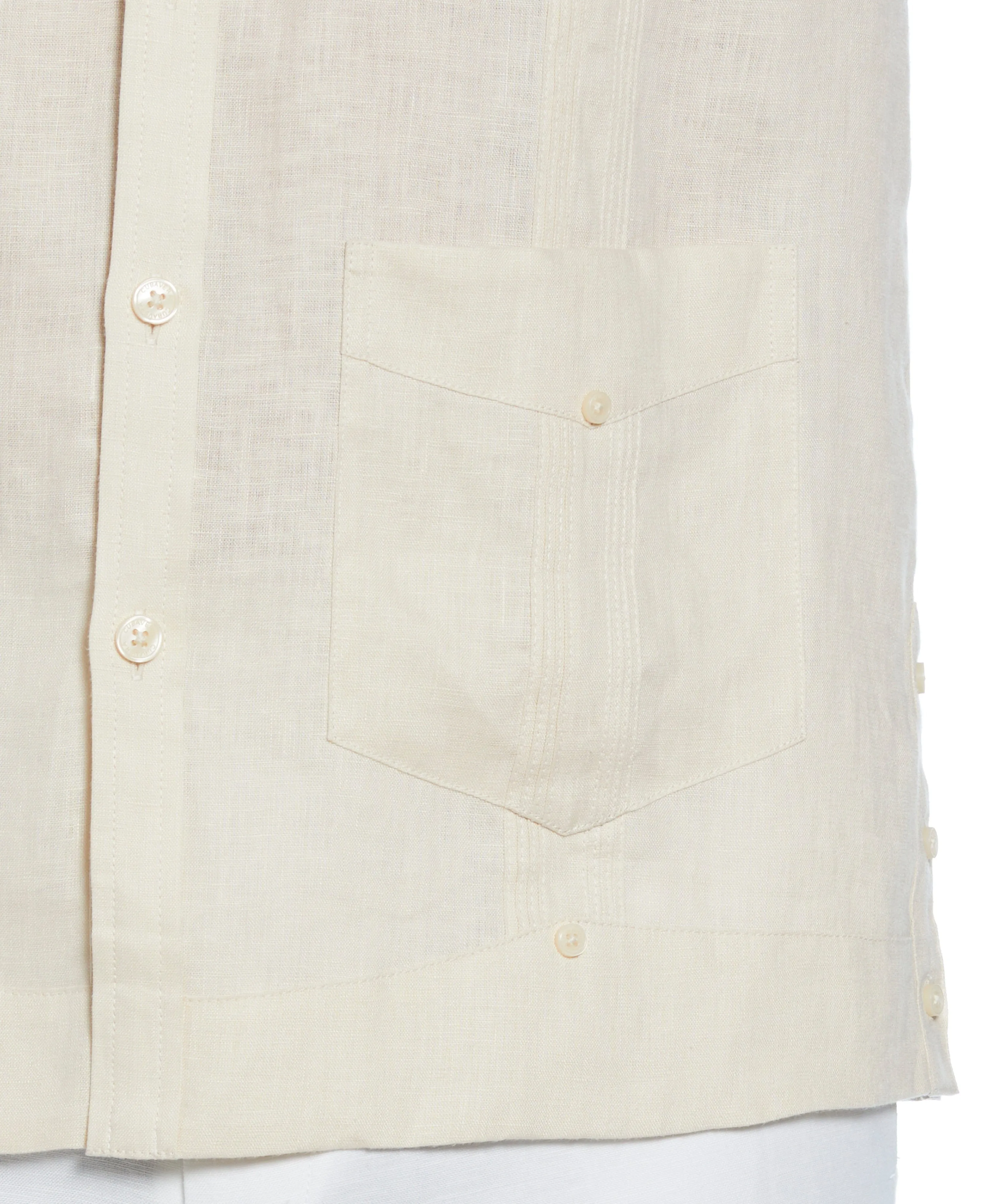 100% Linen Classic Guayabera Shirt - Long Sleeve