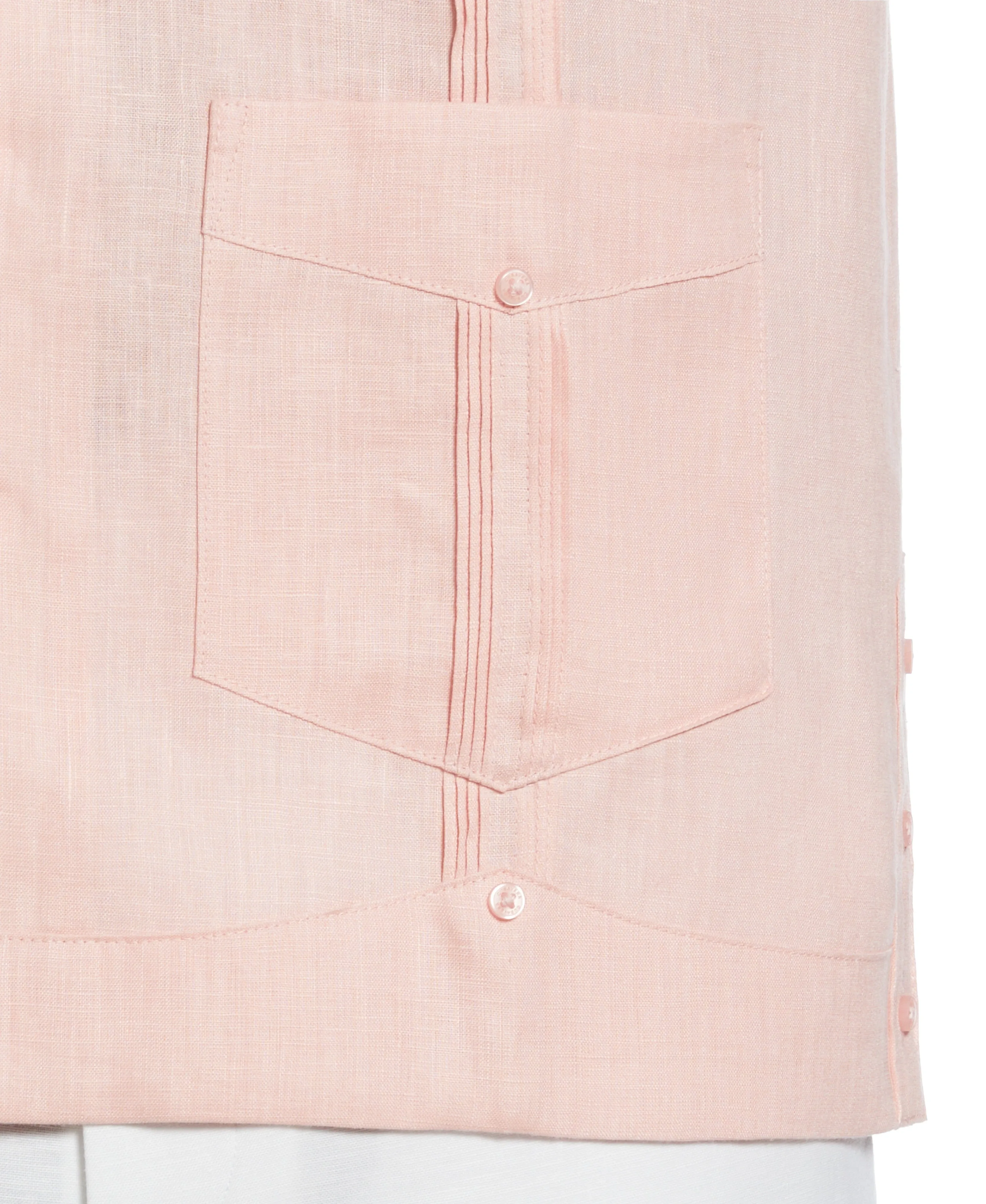 100% Linen Classic Guayabera Shirt - Short Sleeve