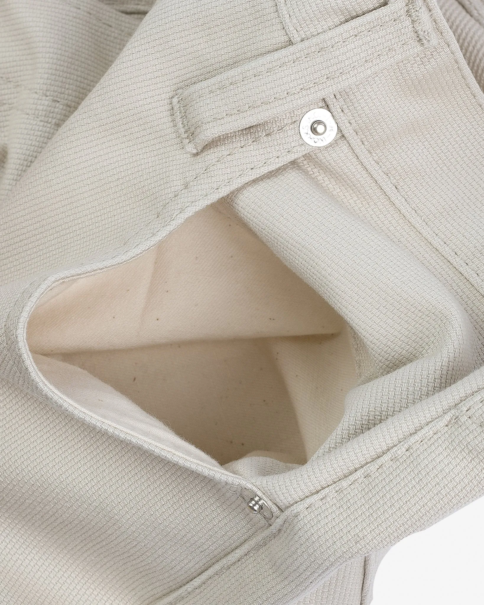 14oz Cotton Piqué Straight Cut Jeans - Ecru