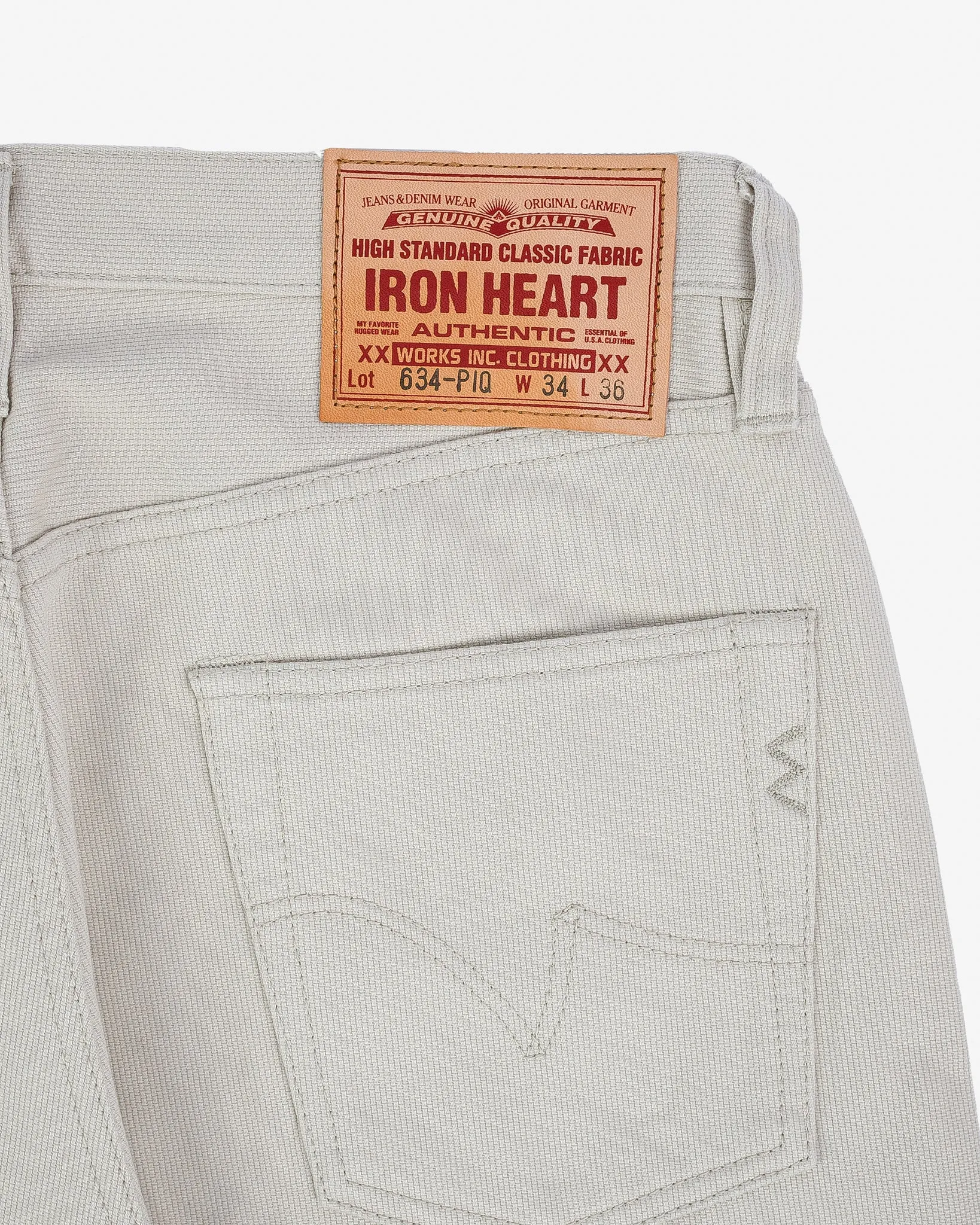 14oz Cotton Piqué Straight Cut Jeans - Ecru