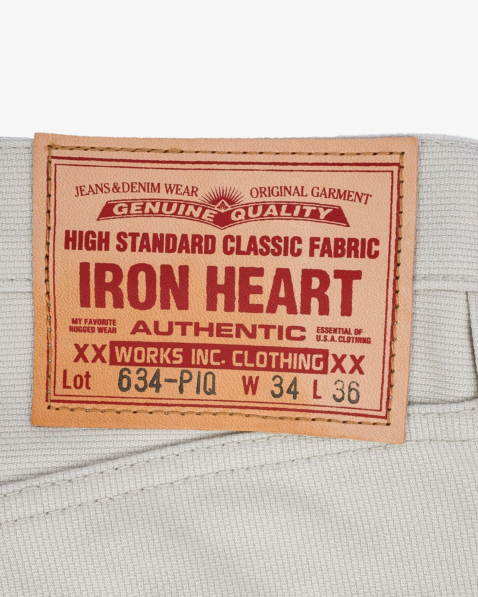 14oz Cotton Piqué Straight Cut Jeans - Ecru