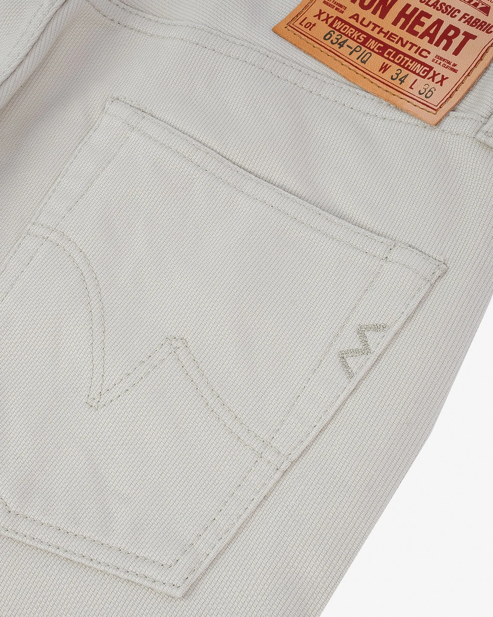 14oz Cotton Piqué Straight Cut Jeans - Ecru