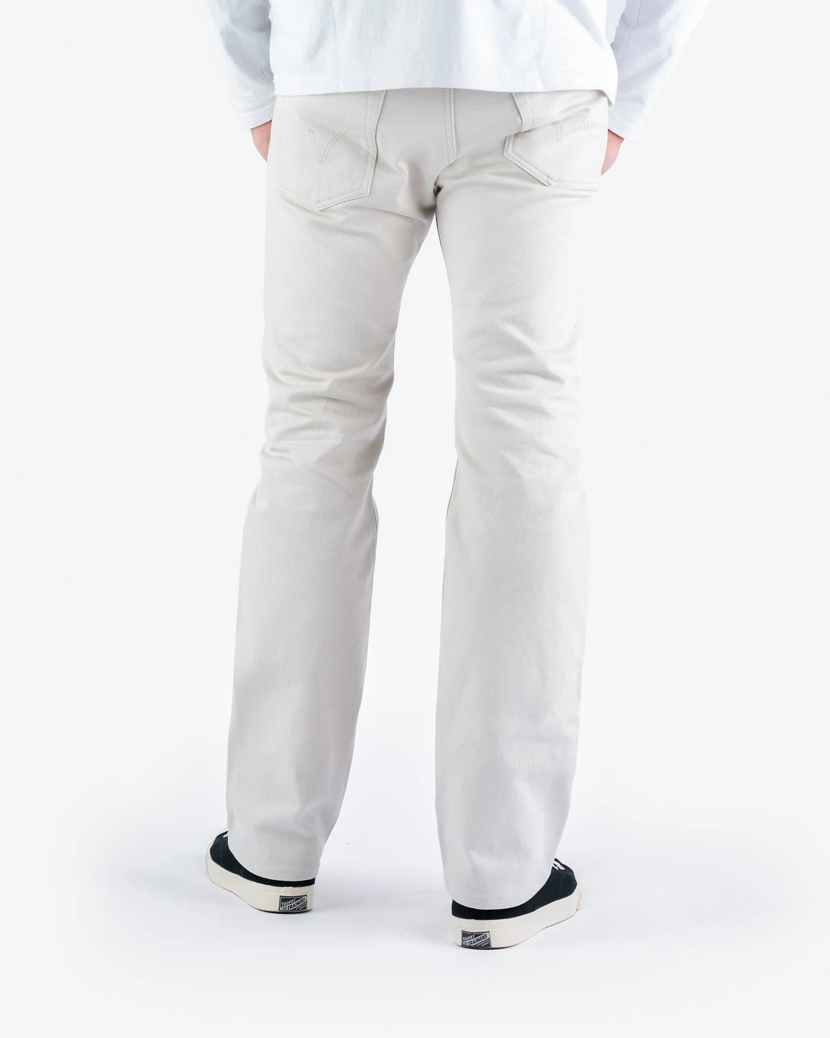 14oz Cotton Piqué Straight Cut Jeans - Ecru