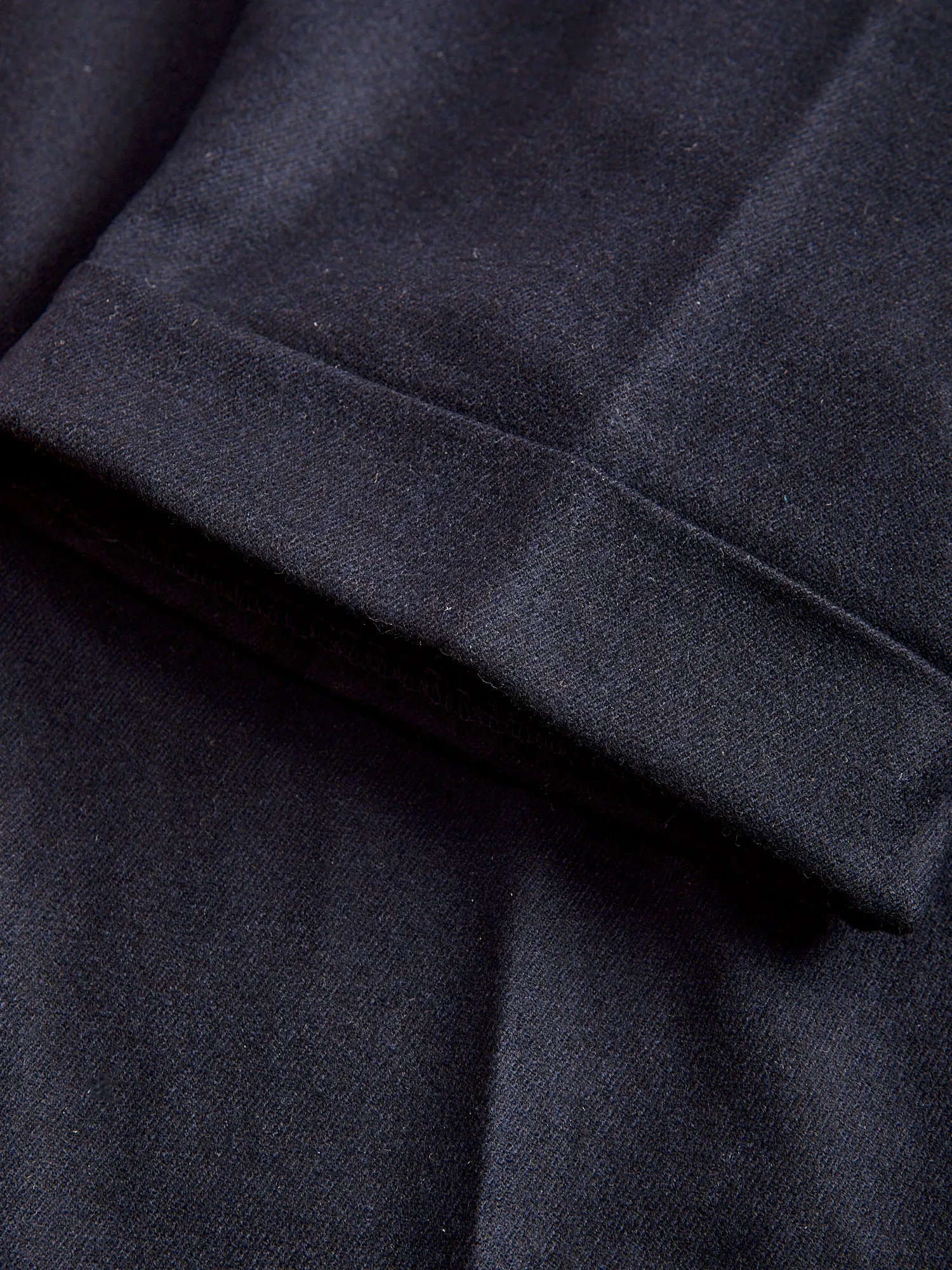 2-Pleat Flannel Trousers in Navy