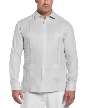 Big & Tall 100% Linen Classic Guayabera Shirt - Long Sleeve