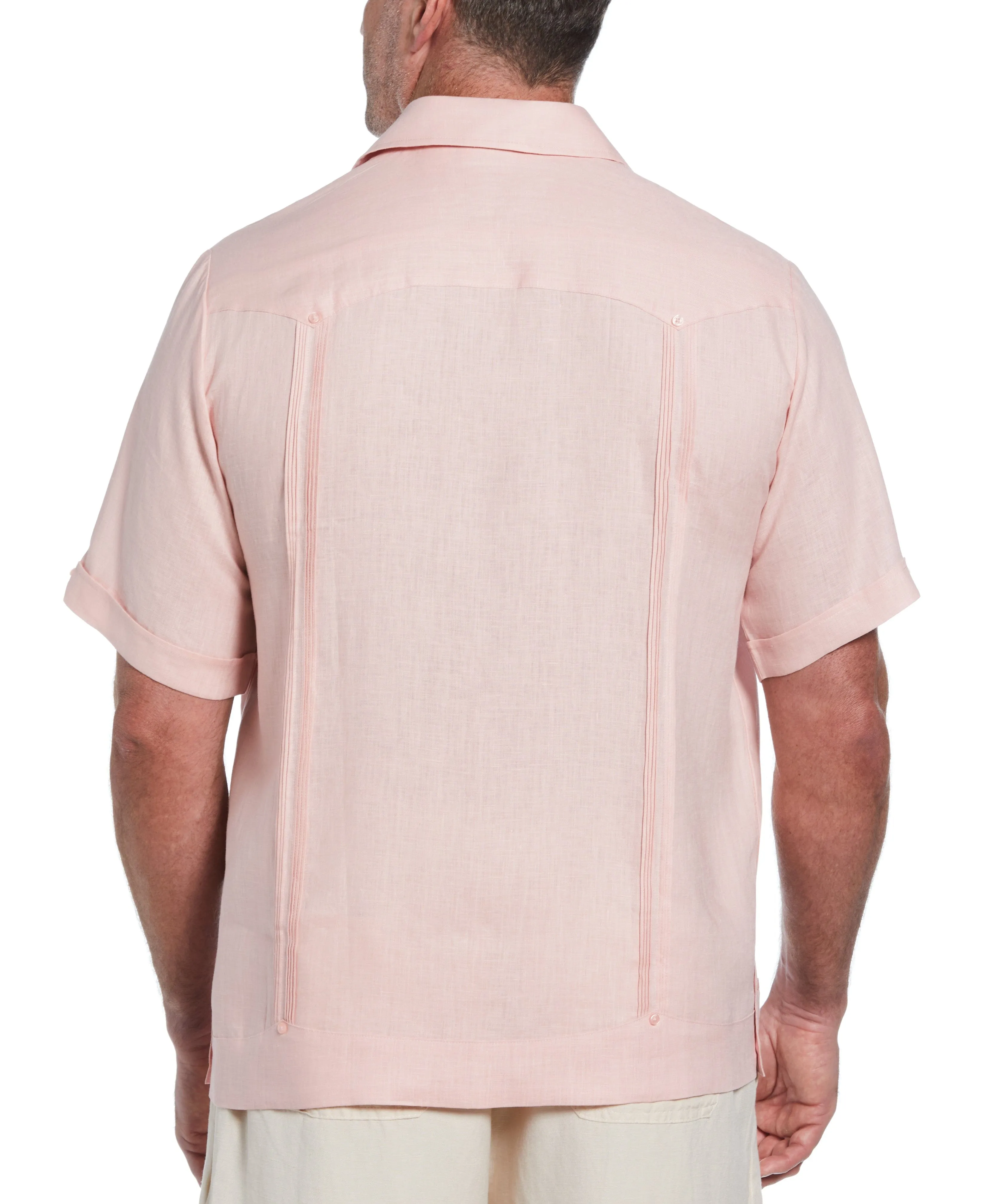 Big & Tall 100% Linen Classic Guayabera Shirt - Short Sleeve
