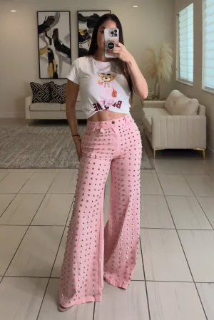 Blush Drift Studded Pink Pants