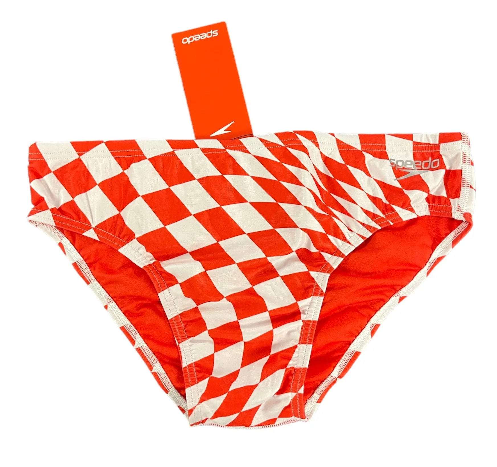 COSTUME SPEEDO ENDURANCE   UOMO SLIP NUOTO PISCINA SCACCHI ROSSO