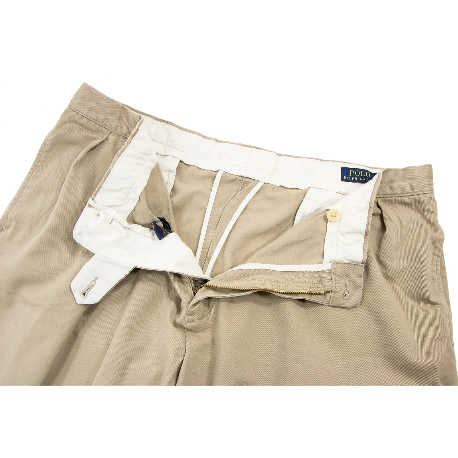 CURRENT Polo Ralph Lauren Tan Cotton Twill Unlined Classic Fit Pleated Pants 38W