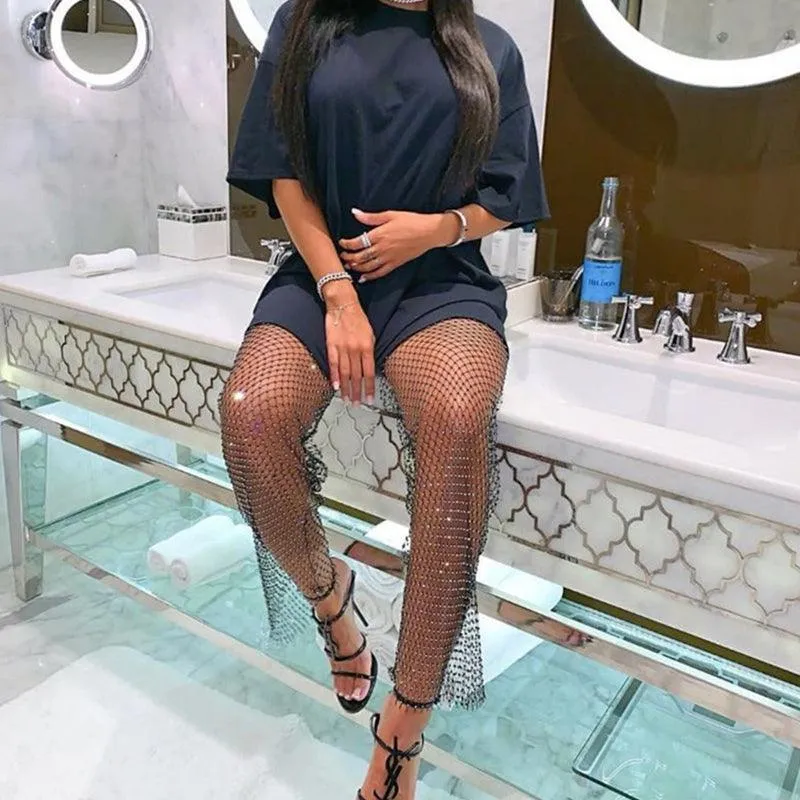 Dazzling Rhinestone Mesh Pants for Stylish Outfits