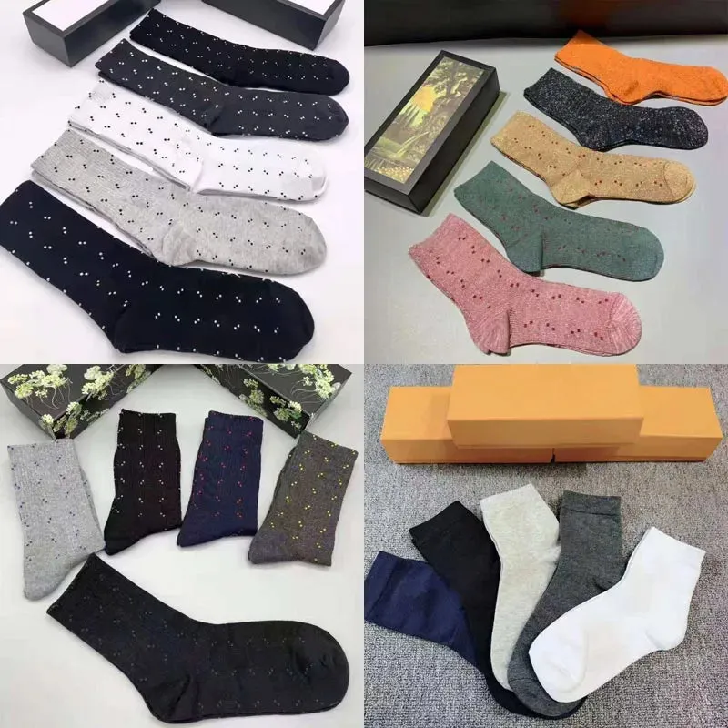 Designer womens mens foot socks five brands of luxurys sports Stockings Sock winter net letter knit sock cotton with boxes