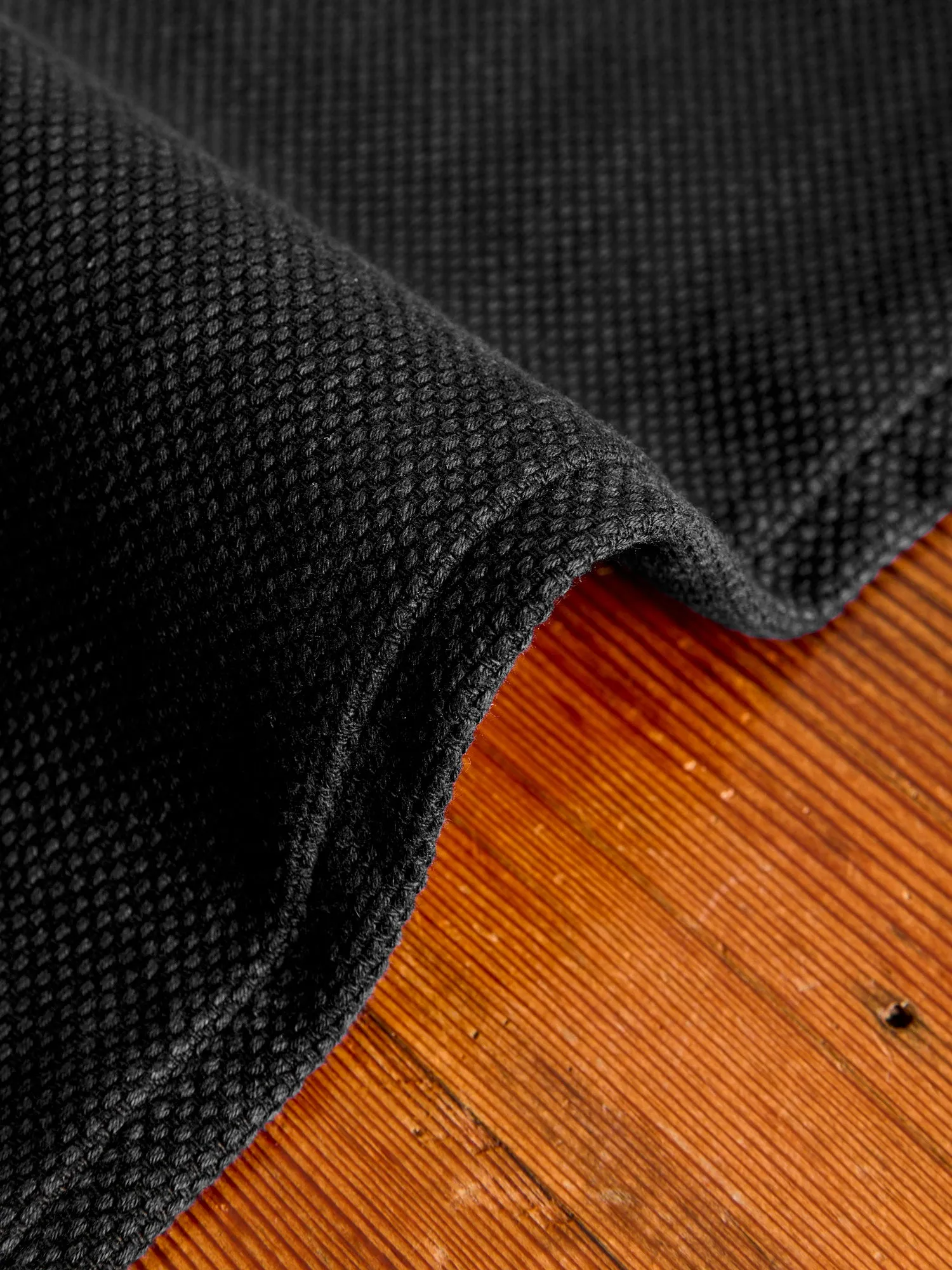 Double Cloth Sashiko Trousers in Black