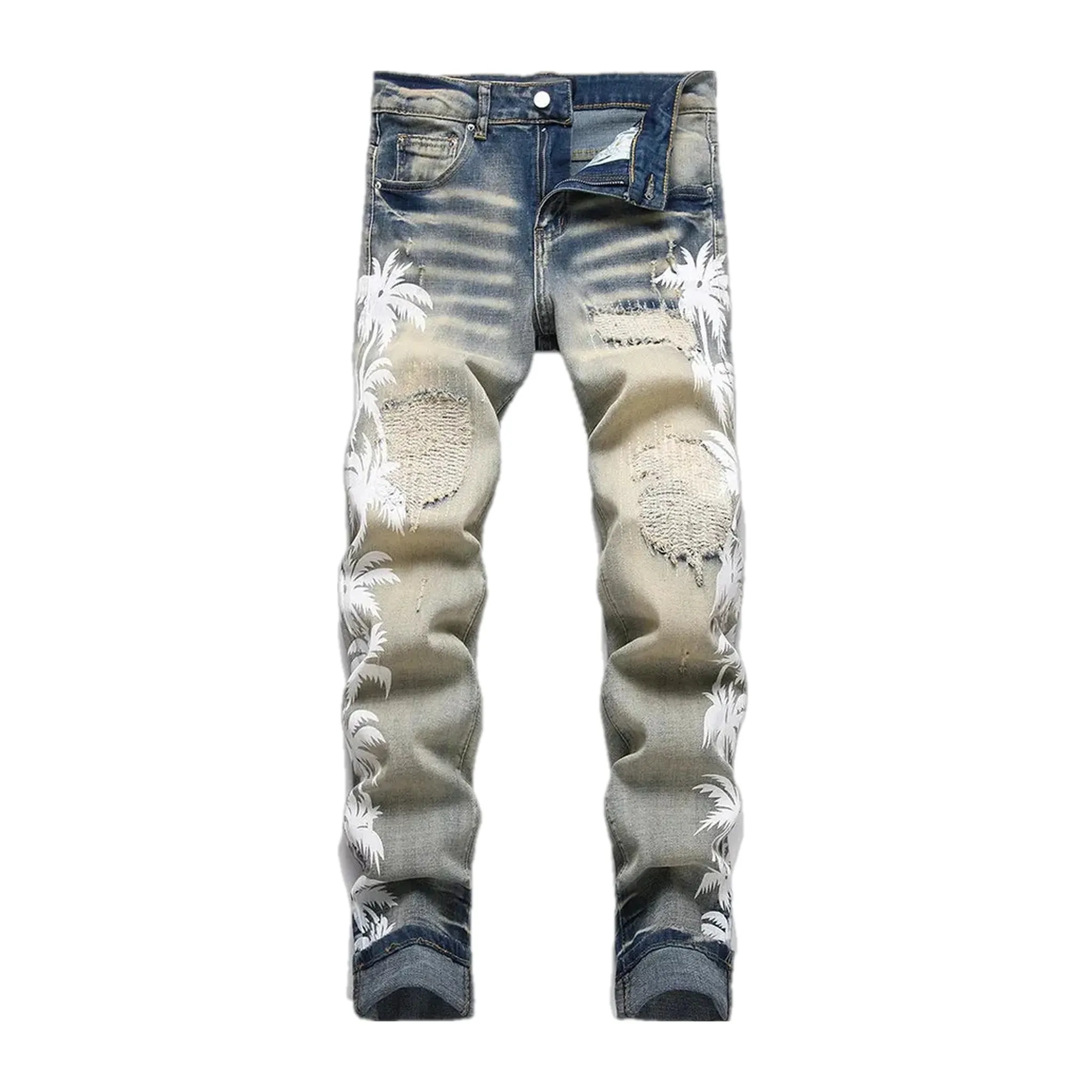 Faded wash skinny jeans for men