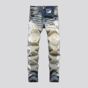 Faded wash skinny jeans for men