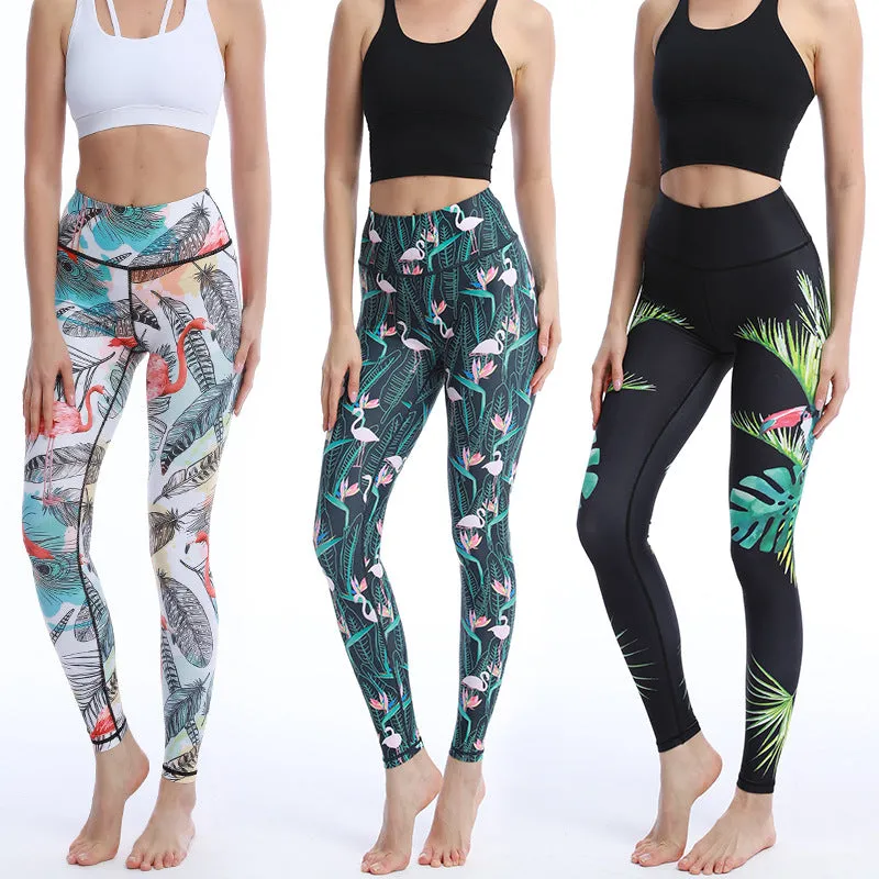 Fashion Workout Gym Sports Fitness Yoga  Floral Animal Print Leggings Pants