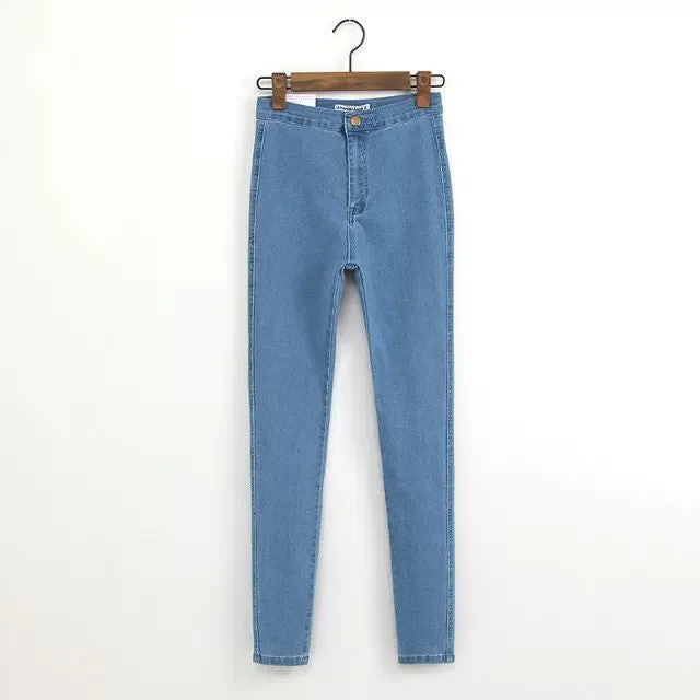 High Waist Jeans Woman Jeans Elastic Trousers Feet Pants Leggings Black Skinny Jeans Woman Pencil Women Long Pants