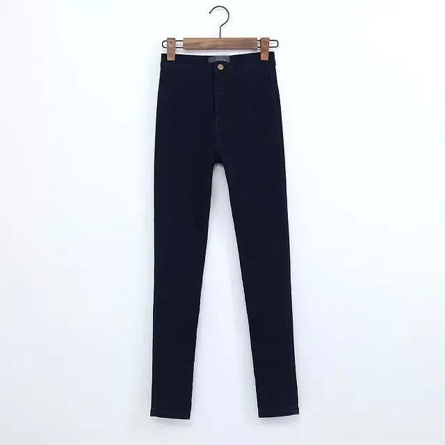 High Waist Jeans Woman Jeans Elastic Trousers Feet Pants Leggings Black Skinny Jeans Woman Pencil Women Long Pants