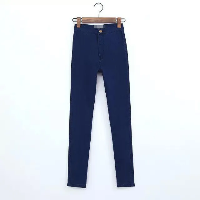 High Waist Jeans Woman Jeans Elastic Trousers Feet Pants Leggings Black Skinny Jeans Woman Pencil Women Long Pants