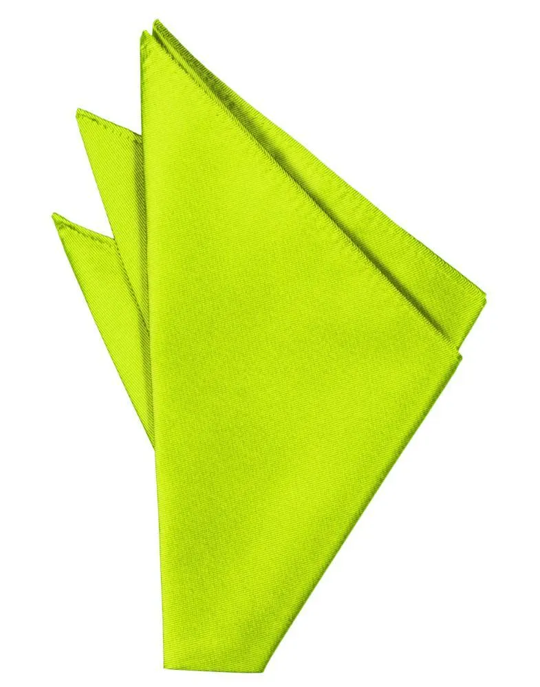 Lime Solid Twill Pocket Square