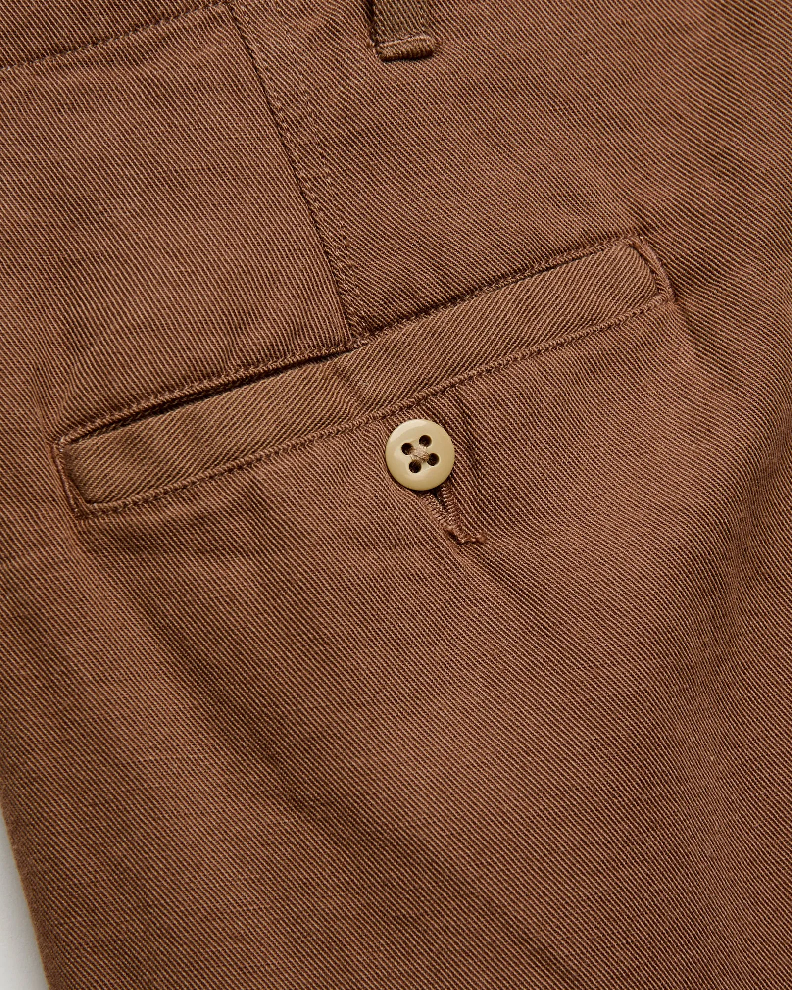 Linen Pleated Chino in Churro Brown