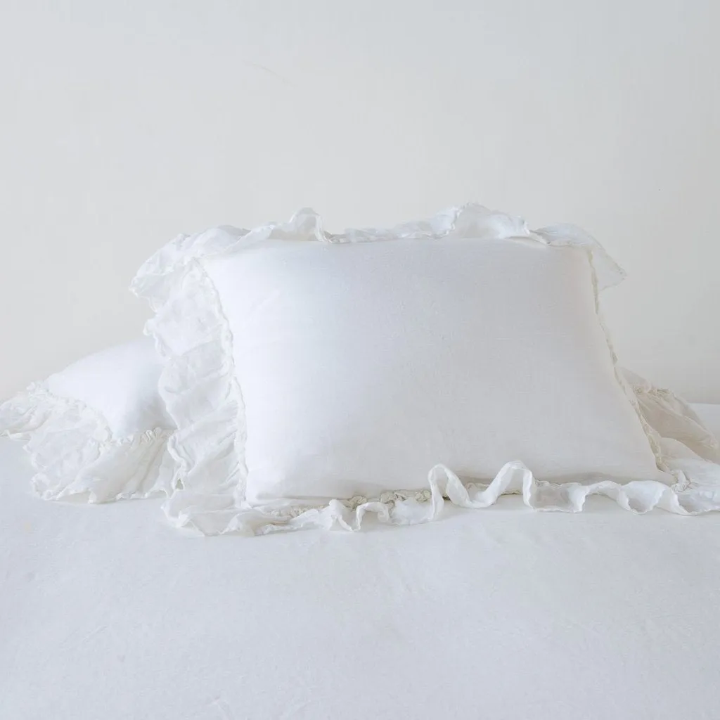 Linen Whisper King Sham - White