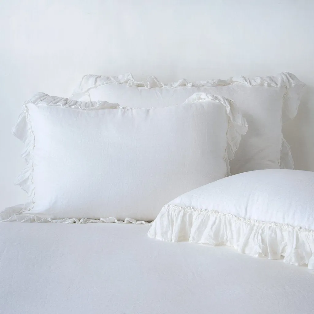 Linen Whisper King Sham - White