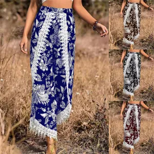 Loose Printed Fashionable Casual Lace Trousers For Women
