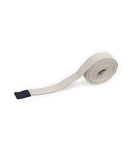 MeFree Organic Cotton Yoga Strap, All Levels of Asanas, 6-ft, Off White
