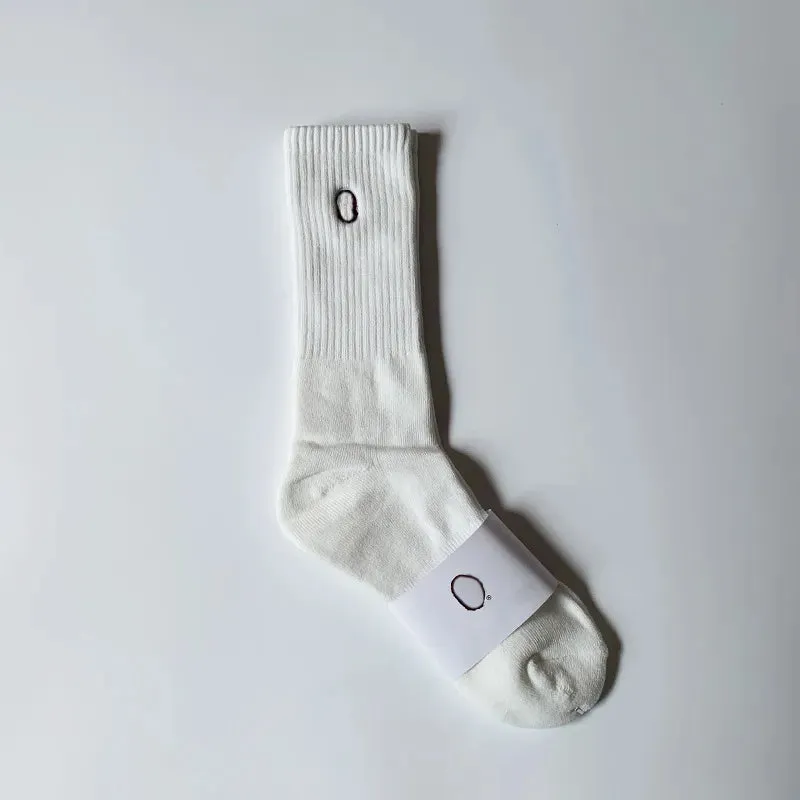 mens sock classic embroidered middle tube Japanese style cotton autumn and winter towel bottom women sports stockings