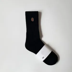 mens sock classic embroidered middle tube Japanese style cotton autumn and winter towel bottom women sports stockings