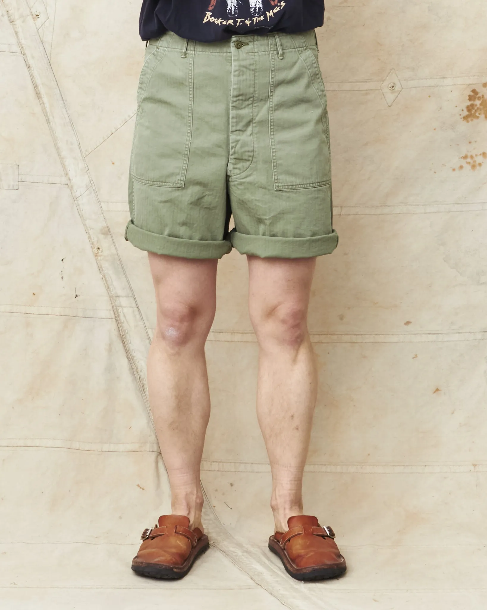 OrSlow 7103 Herringbone Twill Summer Fatigue Shorts Green
