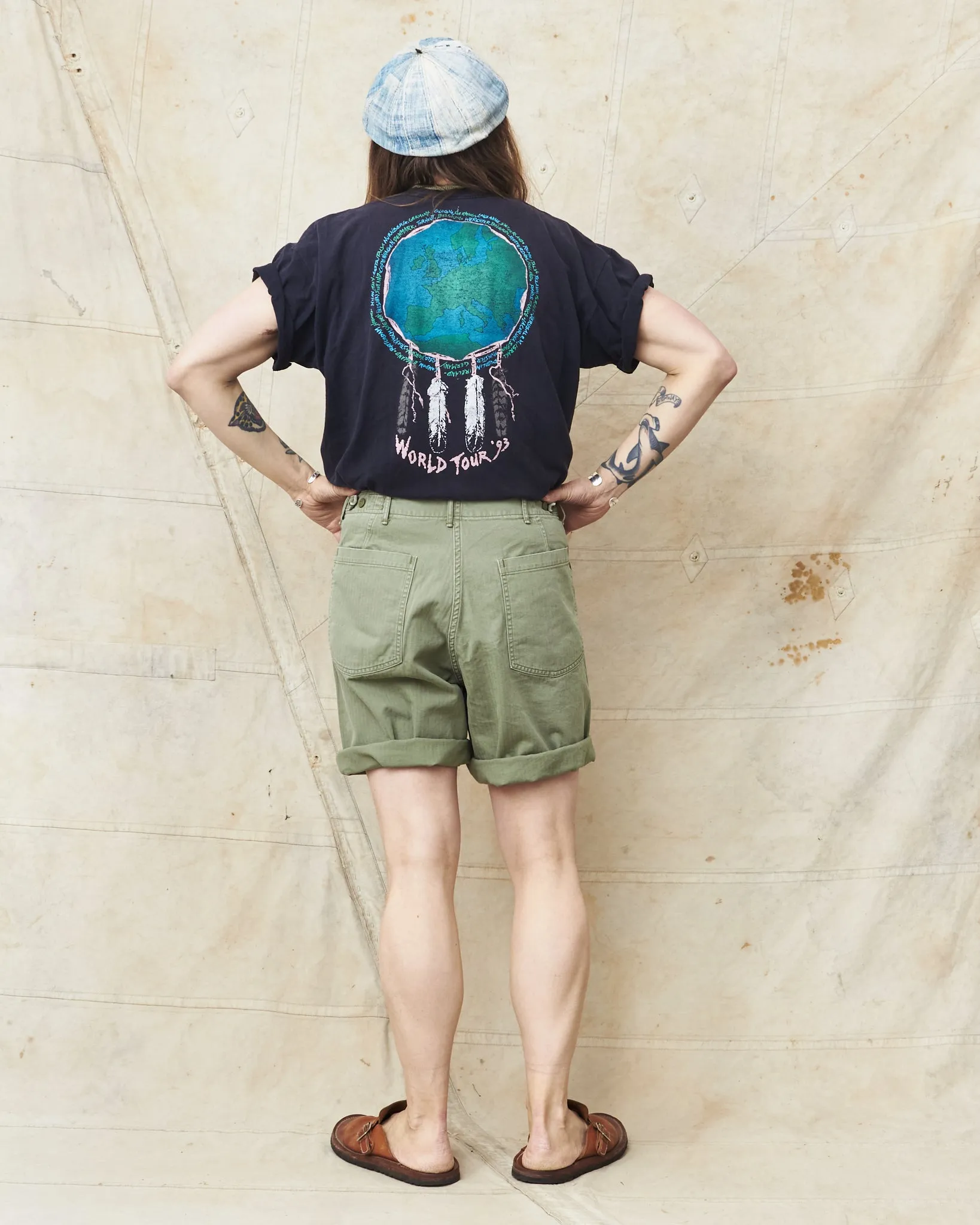 OrSlow 7103 Herringbone Twill Summer Fatigue Shorts Green