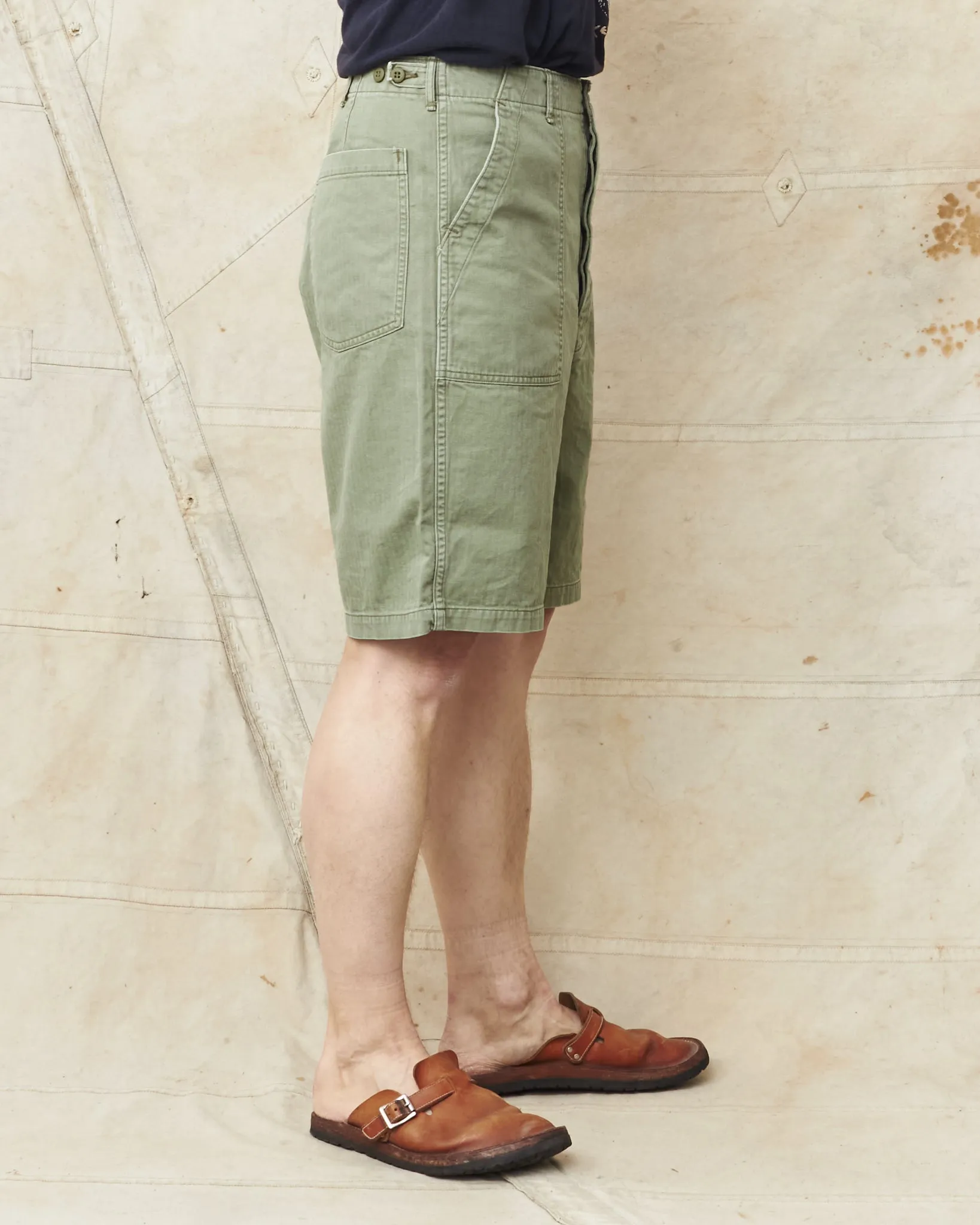 OrSlow 7103 Herringbone Twill Summer Fatigue Shorts Green