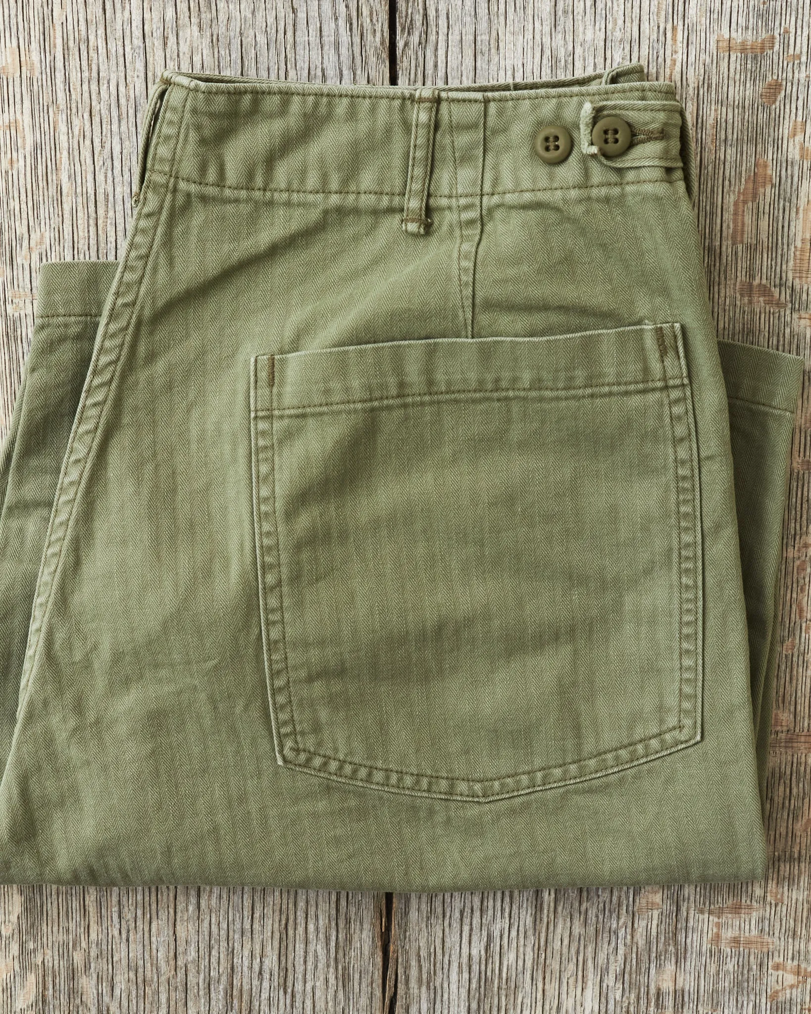 OrSlow 7103 Herringbone Twill Summer Fatigue Shorts Green