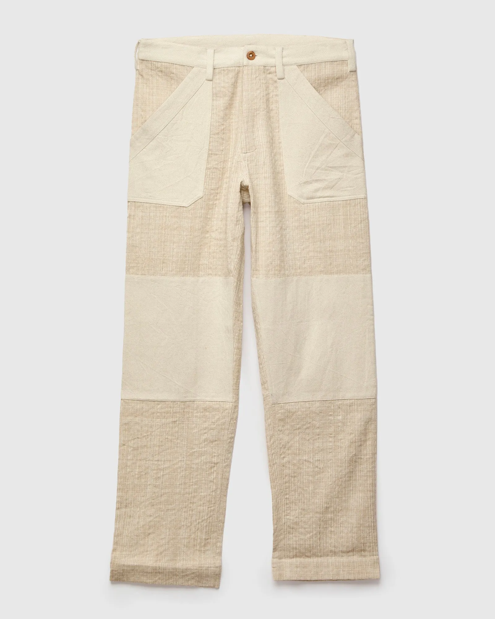 Patchwork Stitch Isaac Pants in Natural Oat Spacedye