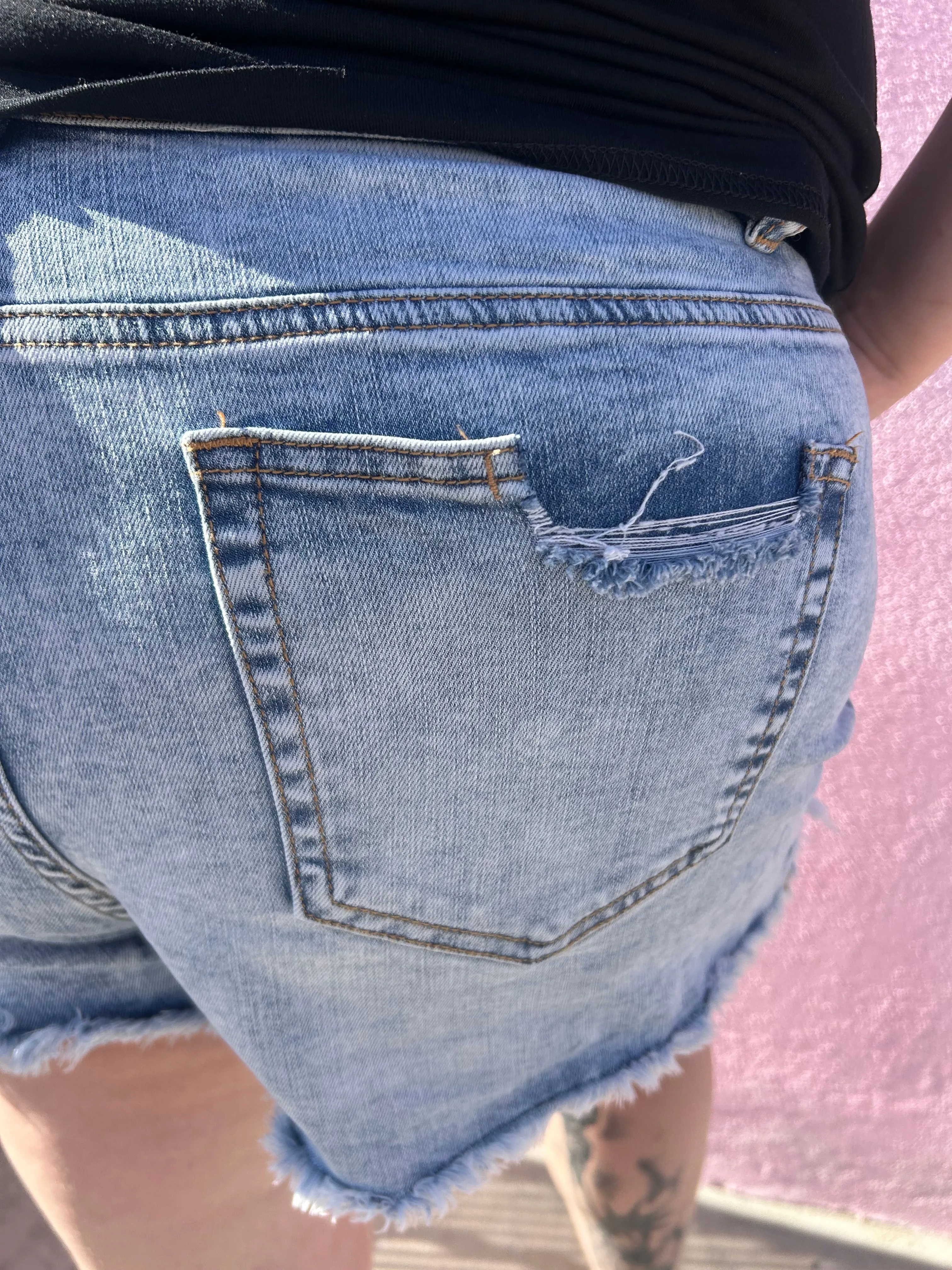 Pearl Kissed Denim Shorts