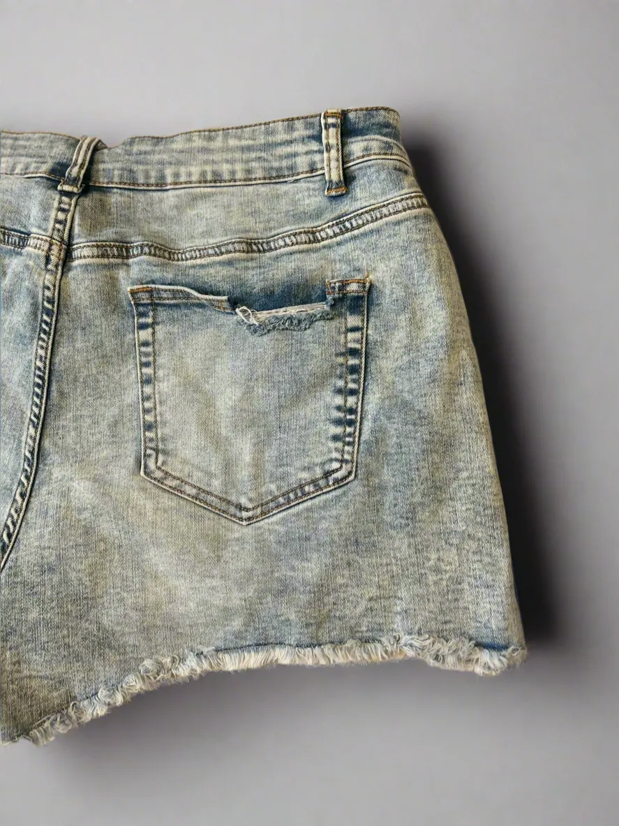 Pearl Kissed Denim Shorts