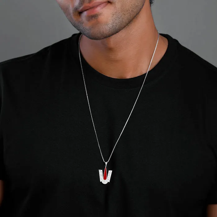 Silver Lord Balaji Tilak Pendant With Box Chain For Him