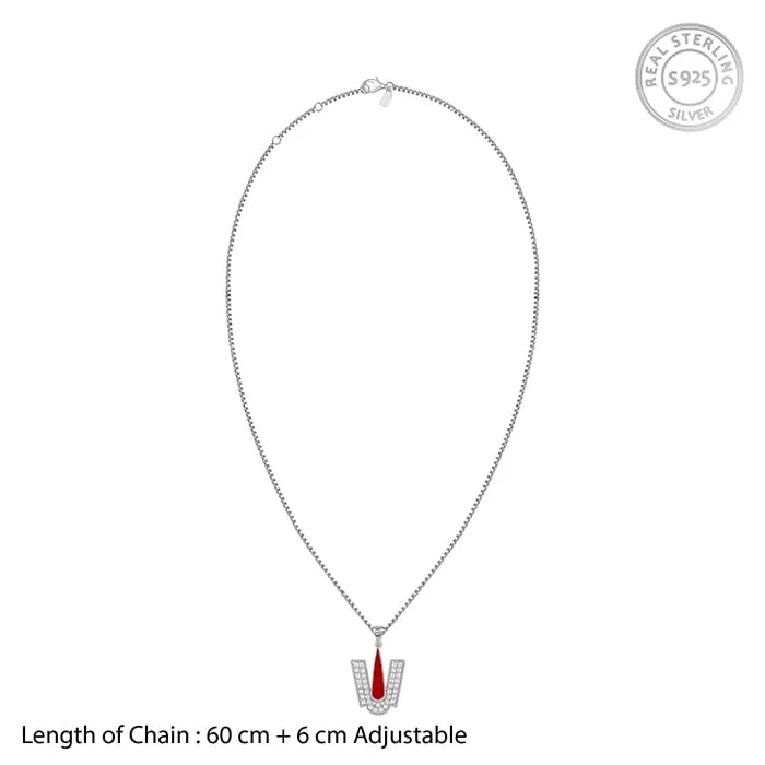 Silver Lord Balaji Tilak Pendant With Box Chain For Him