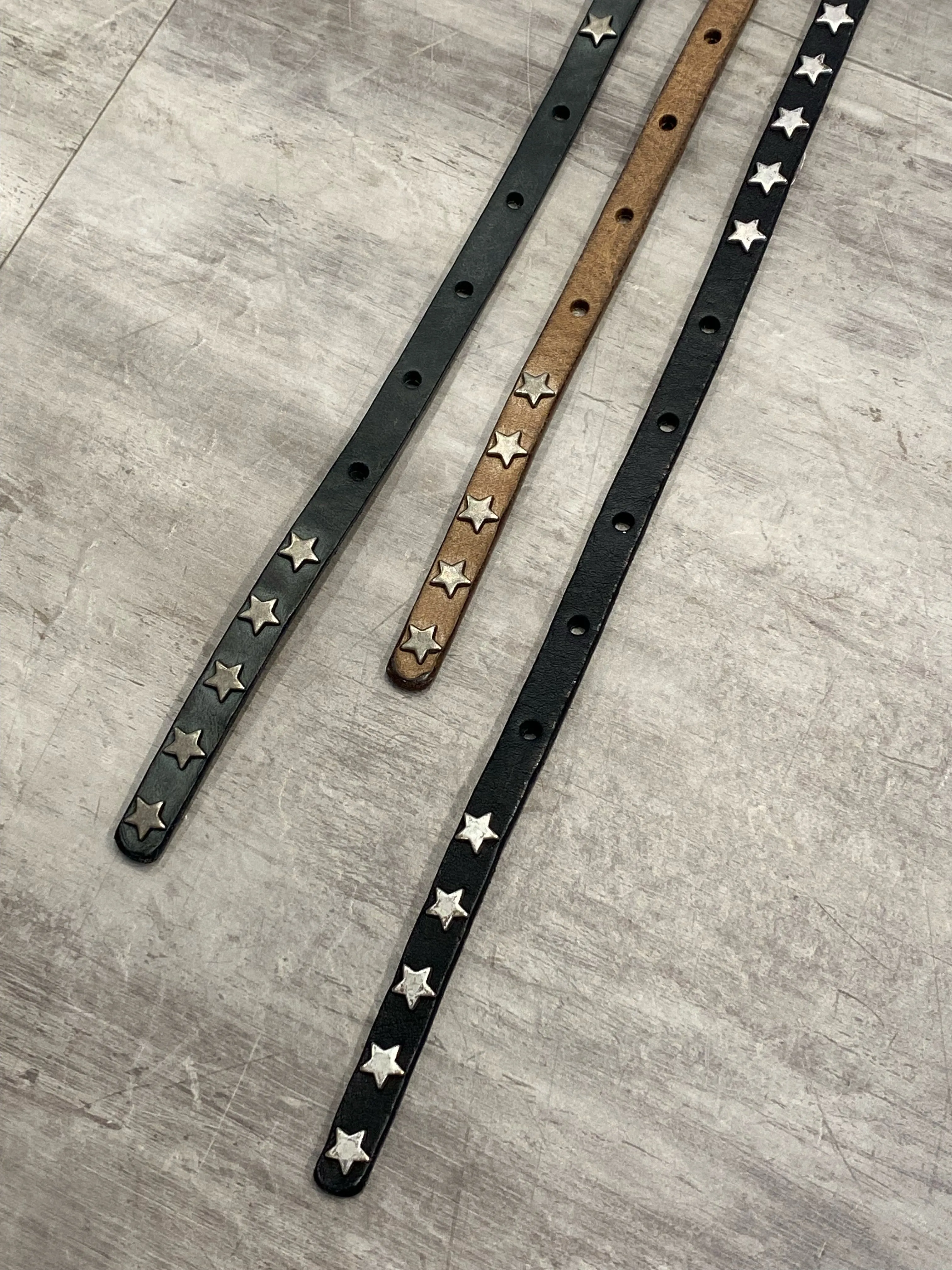 Skinny Belt with Star Studs