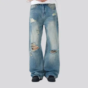 Slouchy stonewashed 90s men's jeans