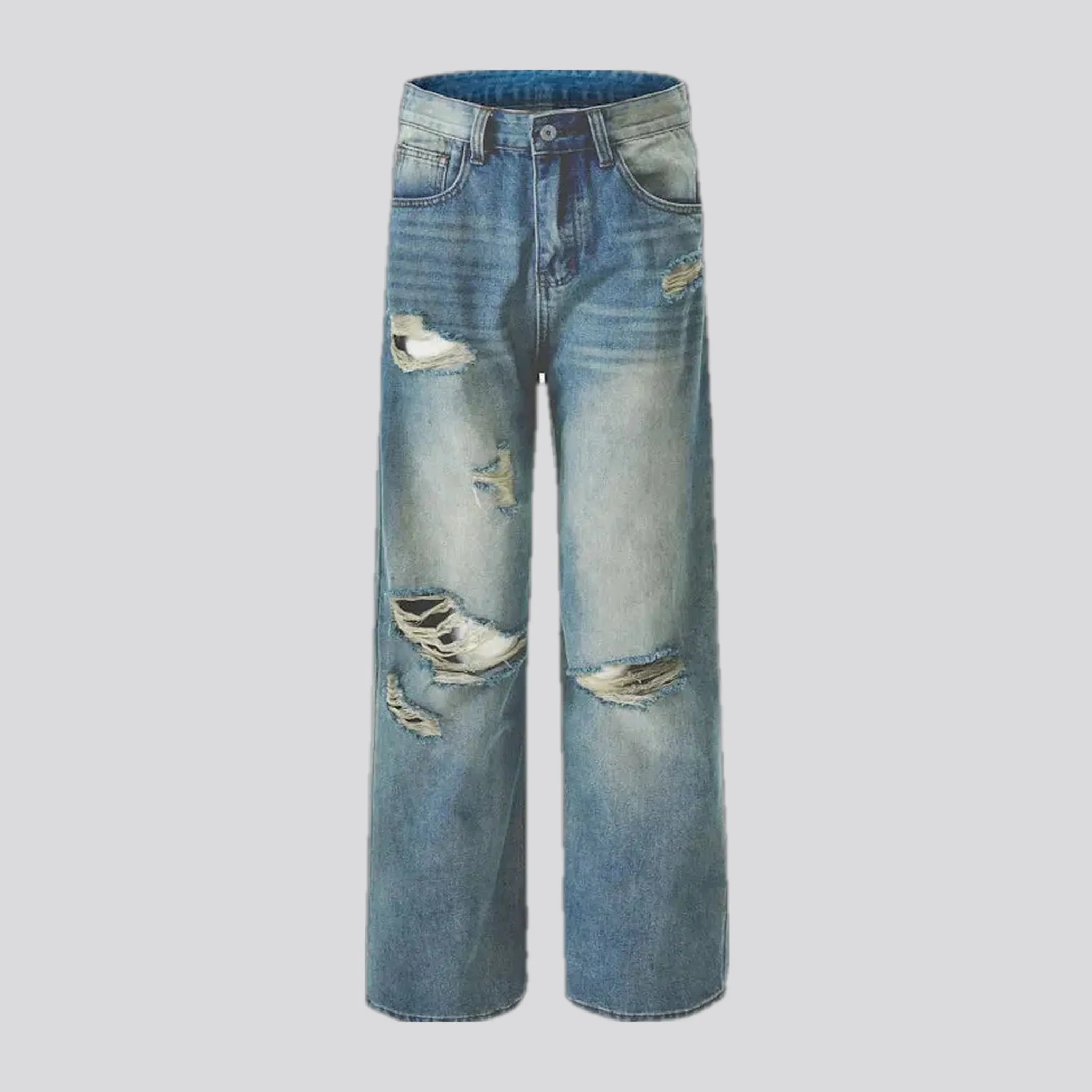 Slouchy stonewashed 90s men's jeans
