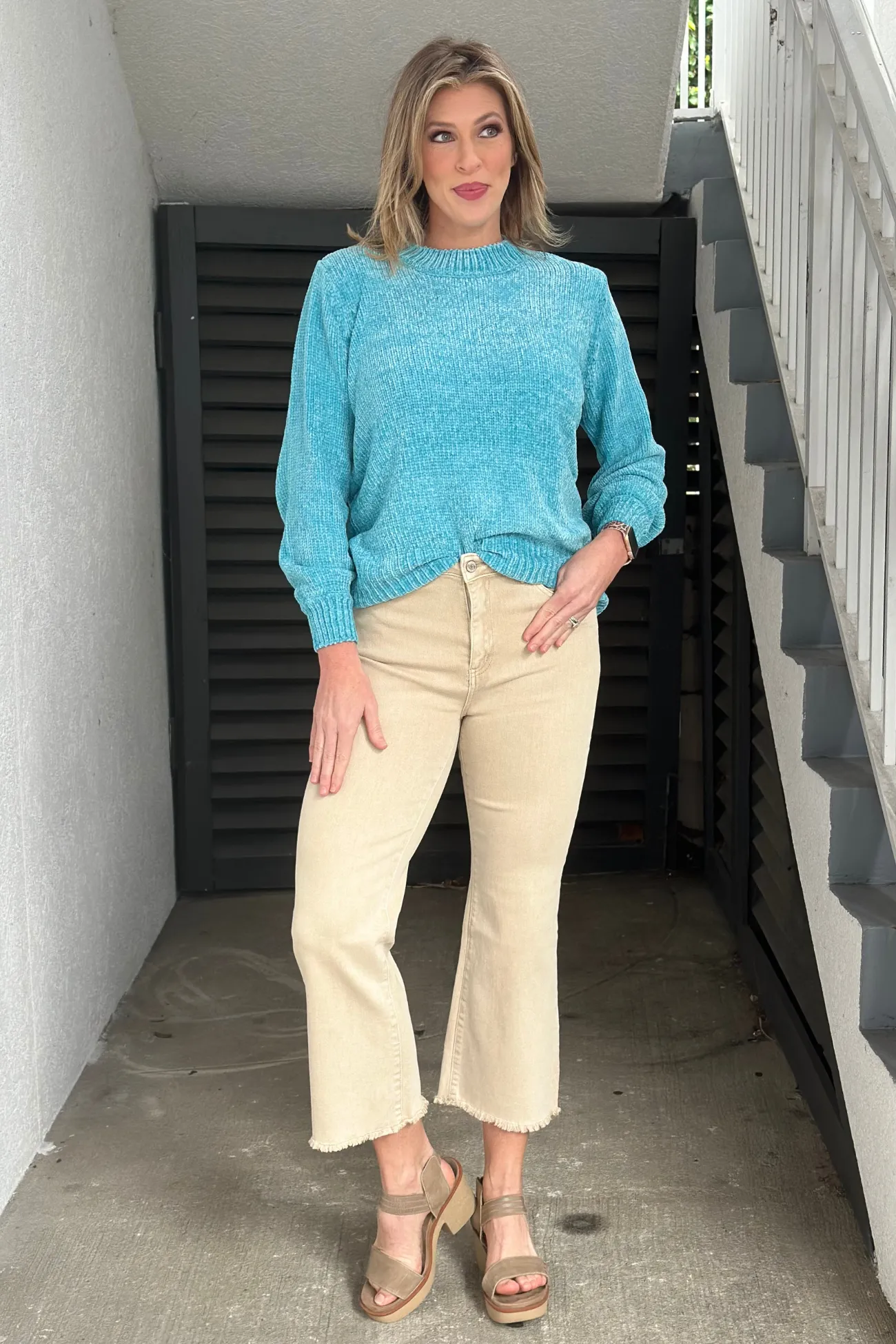 Something To Remember High Waist Frayed Pants-Sand