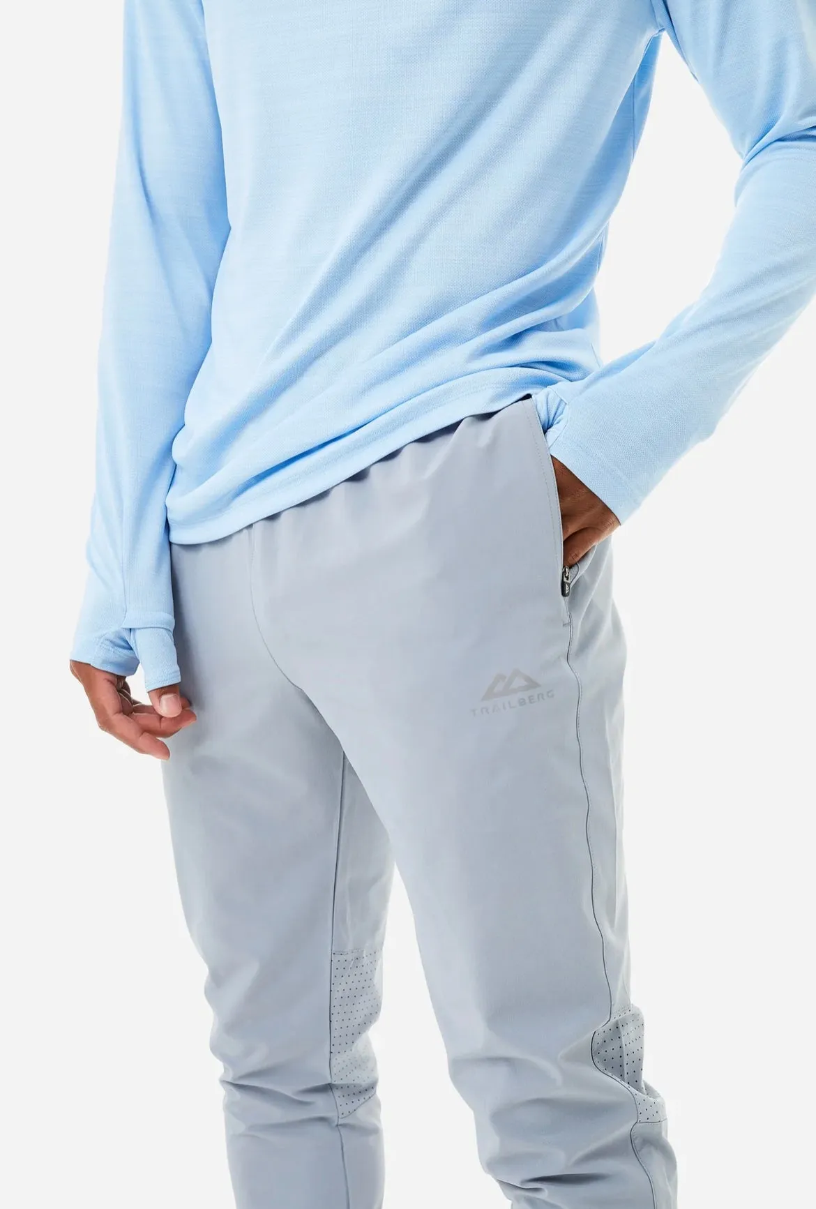 TRAILBERG CLOUD 3.0 LOGO OUTDOOR PANTS - SKY BLUE / GREY