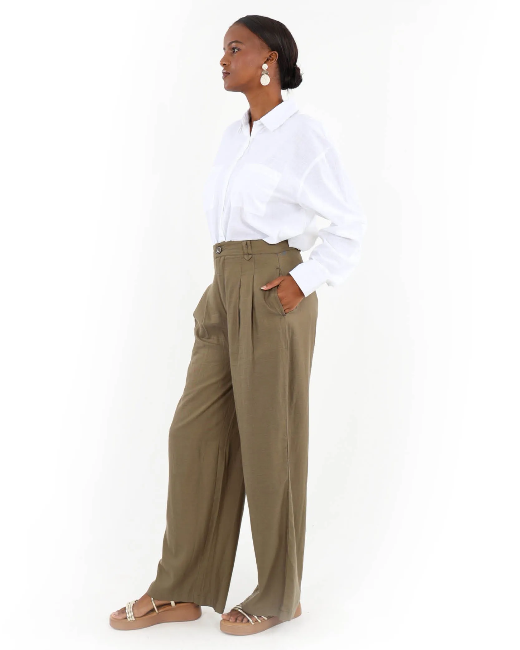 Twill Flared Pants
