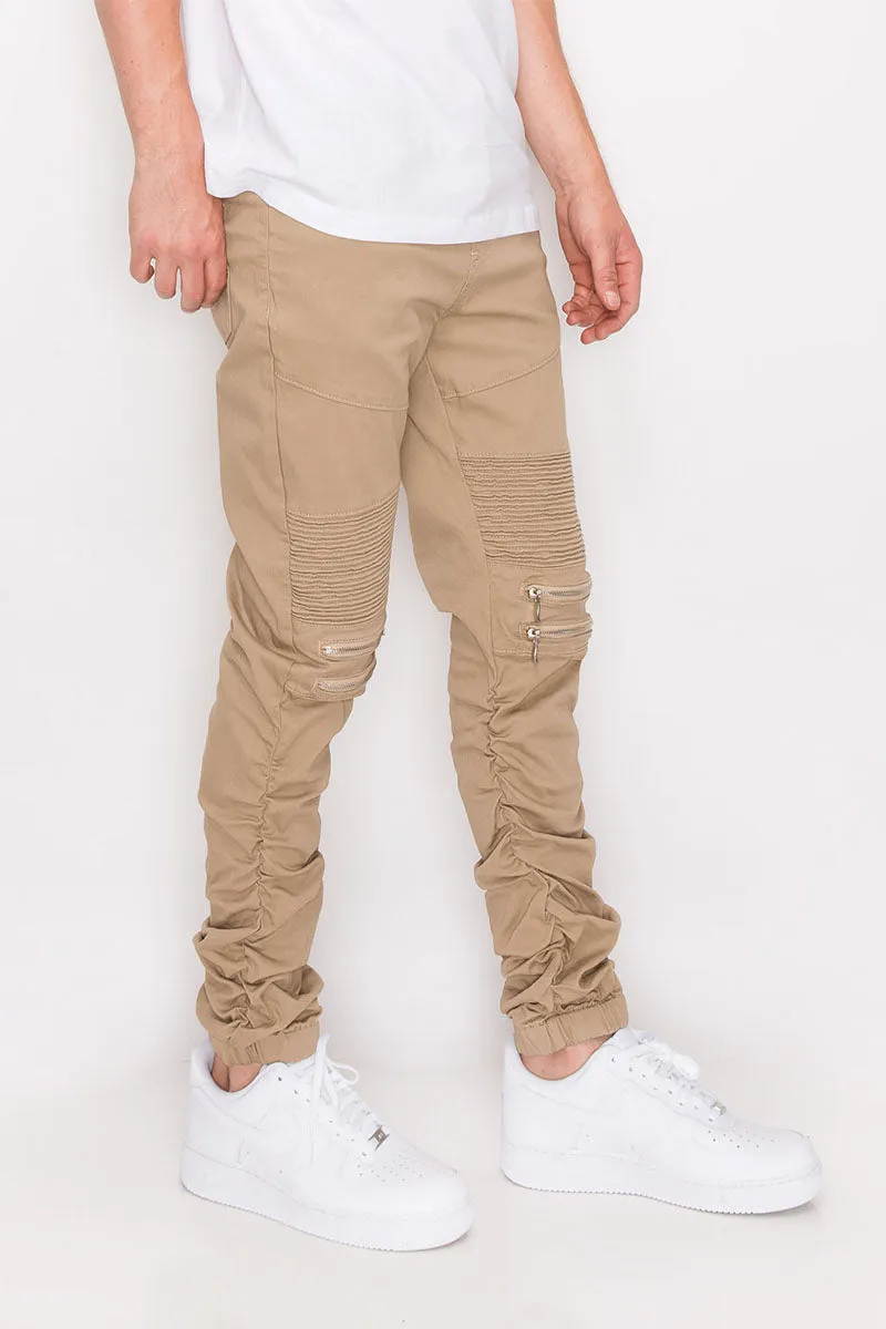 Twill Stacked Jogger Pants